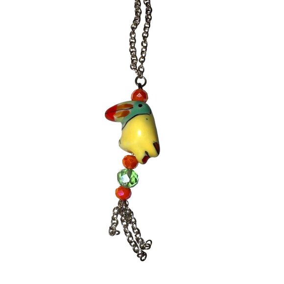 Colorful Parrot Necklace & Bracelet Set With Glass Beads - Picture 6 of 10